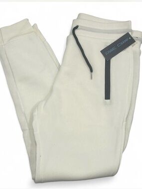 Pure Champ Cream Jogger Pants with Contrast Drawstring and Pocket Zipper